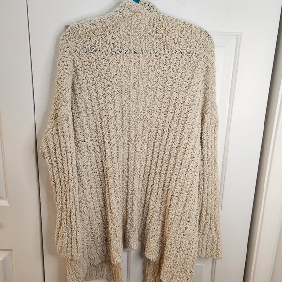 On the Road M/L Boho Open Cardigan Sweater Popcorn Knit made with Vegan Yarn - Picture 2 of 10
